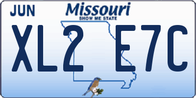 MO license plate XL2E7C