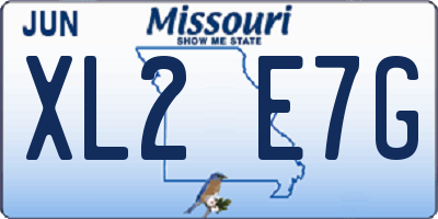 MO license plate XL2E7G