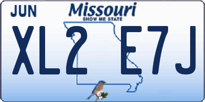 MO license plate XL2E7J