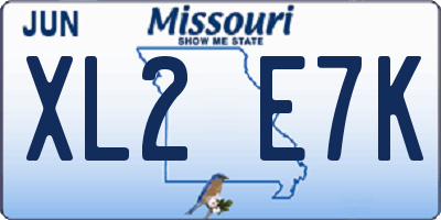 MO license plate XL2E7K
