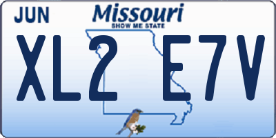 MO license plate XL2E7V