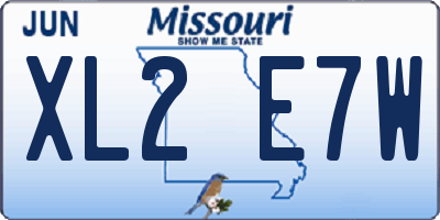 MO license plate XL2E7W
