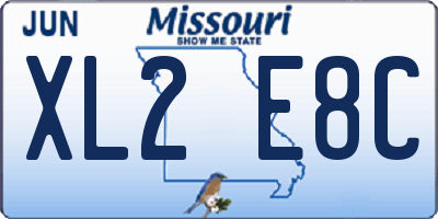 MO license plate XL2E8C
