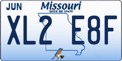 MO license plate XL2E8F