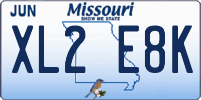 MO license plate XL2E8K