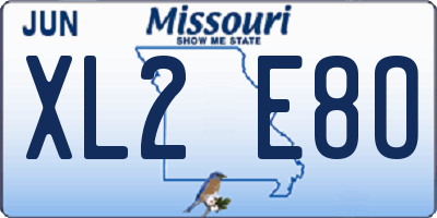 MO license plate XL2E8O