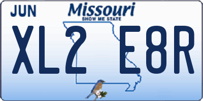 MO license plate XL2E8R