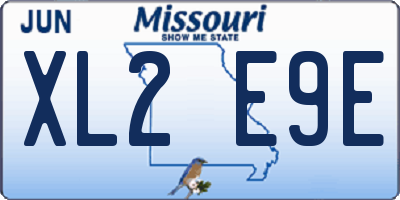 MO license plate XL2E9E