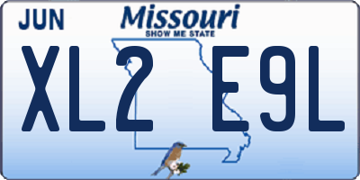 MO license plate XL2E9L