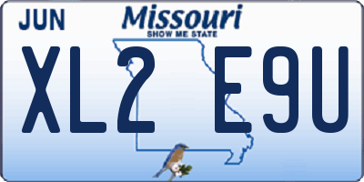 MO license plate XL2E9U