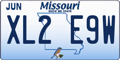MO license plate XL2E9W