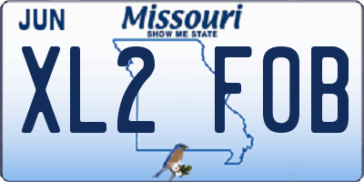 MO license plate XL2F0B