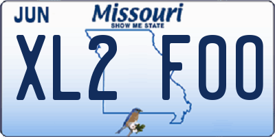 MO license plate XL2F0O