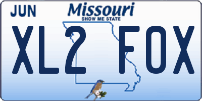 MO license plate XL2F0X