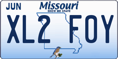 MO license plate XL2F0Y