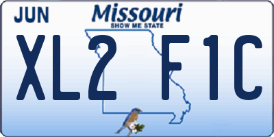 MO license plate XL2F1C