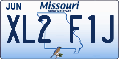 MO license plate XL2F1J