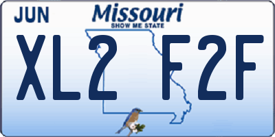 MO license plate XL2F2F