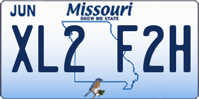 MO license plate XL2F2H