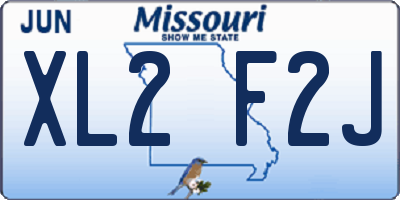 MO license plate XL2F2J