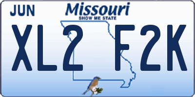 MO license plate XL2F2K