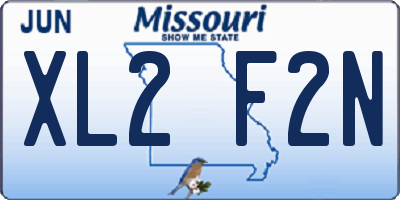 MO license plate XL2F2N