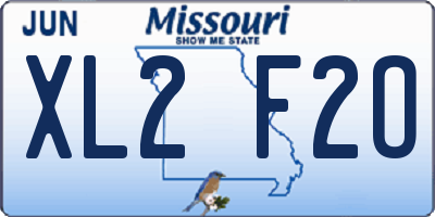 MO license plate XL2F2O
