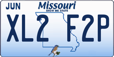 MO license plate XL2F2P