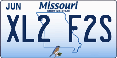 MO license plate XL2F2S