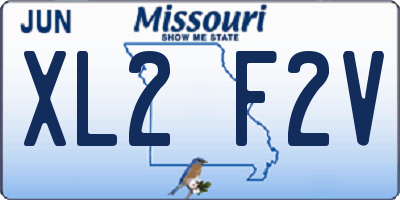 MO license plate XL2F2V