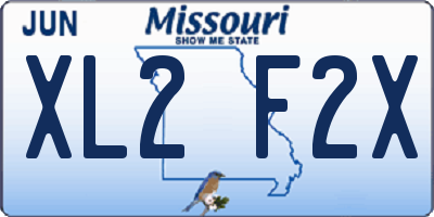 MO license plate XL2F2X