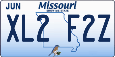 MO license plate XL2F2Z