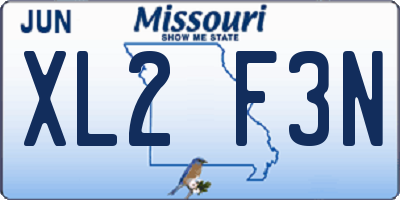 MO license plate XL2F3N