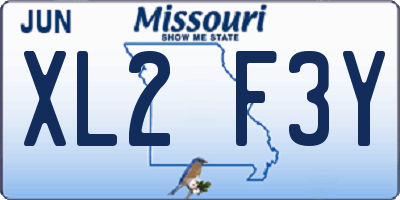 MO license plate XL2F3Y