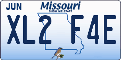 MO license plate XL2F4E