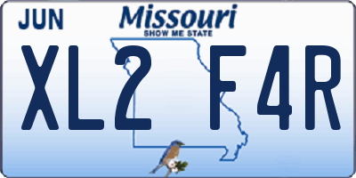 MO license plate XL2F4R