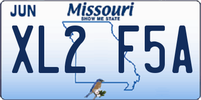 MO license plate XL2F5A