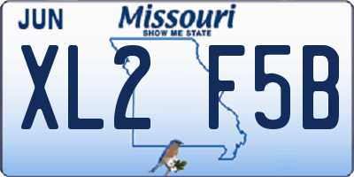 MO license plate XL2F5B