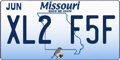 MO license plate XL2F5F