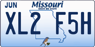 MO license plate XL2F5H