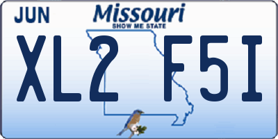 MO license plate XL2F5I
