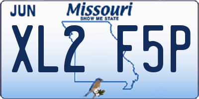 MO license plate XL2F5P