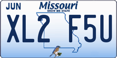 MO license plate XL2F5U