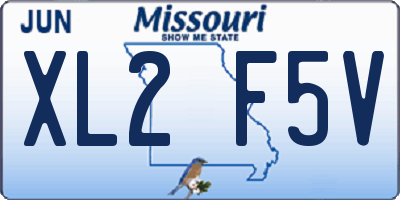MO license plate XL2F5V