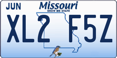 MO license plate XL2F5Z
