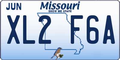 MO license plate XL2F6A