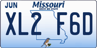 MO license plate XL2F6D