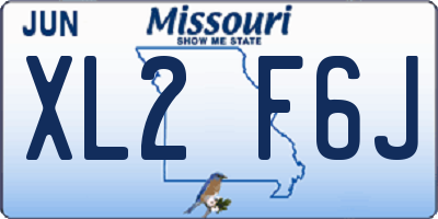 MO license plate XL2F6J