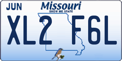 MO license plate XL2F6L