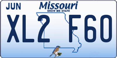 MO license plate XL2F6O